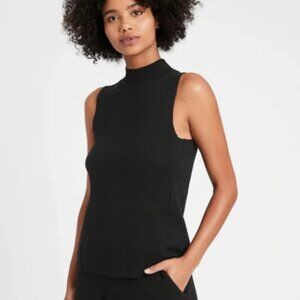 Banana Republic Mockneck Sleeveless Black Tank Top